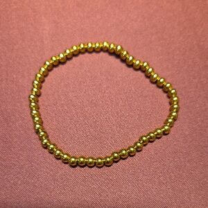Classic Gold Bead Stretch Bracelet for Women